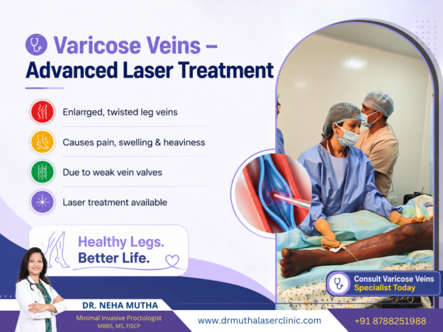 Dr. Neha Mutha performing advanced laser varicose veins treatment in Pune for safe, minimally invasive treatment and healthier legs.