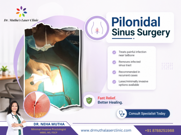 Dr. Neha Mutha performing advanced laser pilonidal sinus surgery for effective pilonidal sinus treatment in Pune.