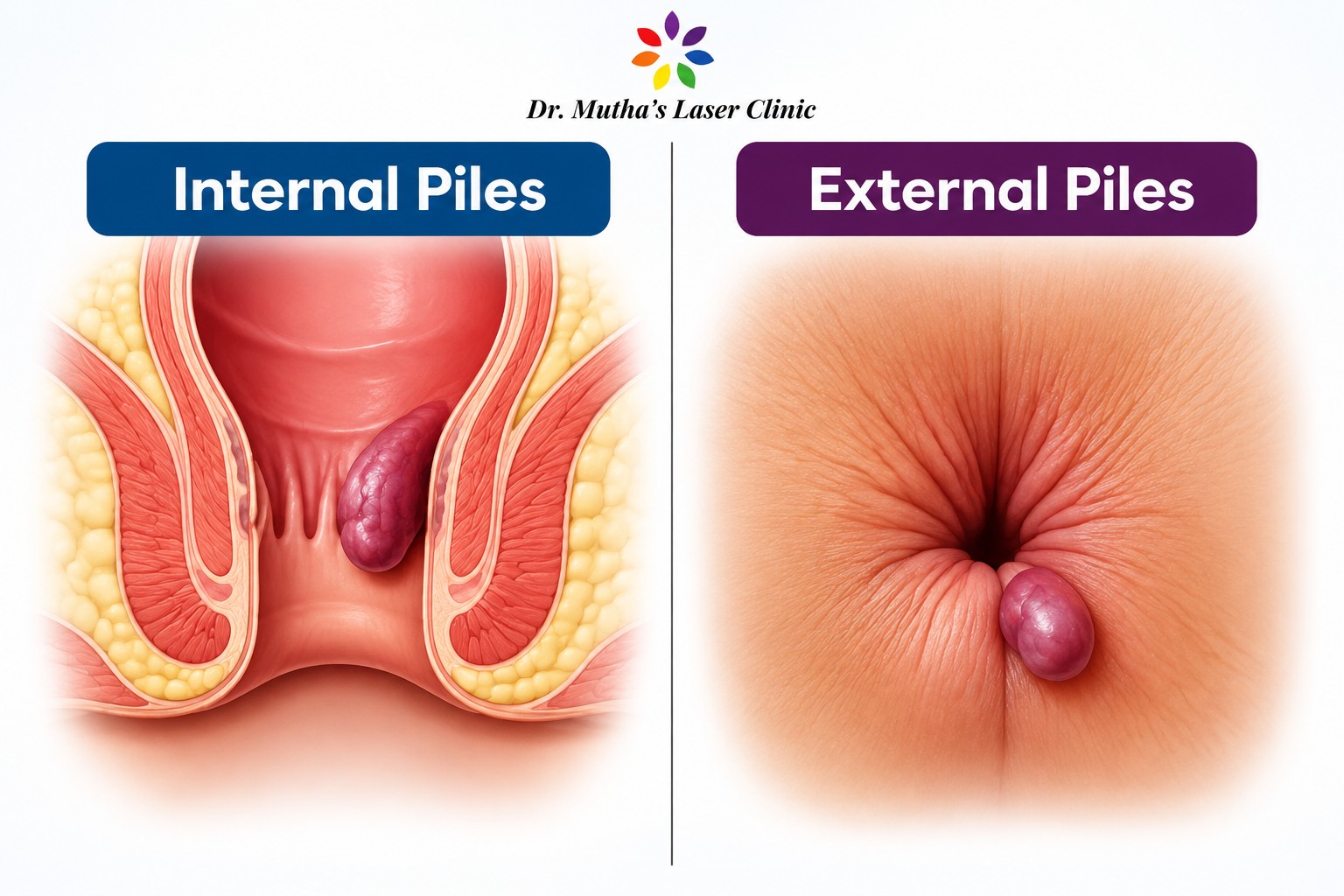 Internal vs external piles – Dr. Neha Mutha Internal vs external piles differences explained by Dr. Neha Mutha