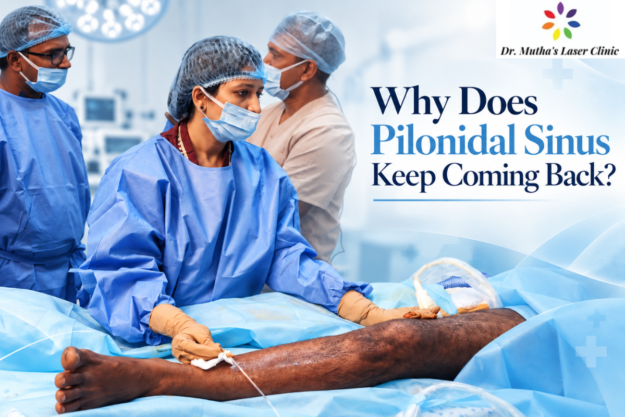 Dr. Neha Mutha performing a surgical procedure – Why Does Pilonidal Sinus Keep Coming Back? | Pilonidal Sinus Treatment in Pune